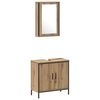 vidaXL Ensemble de mobilier de salle de bain avec &eacute;tag&egrave;re 3 pcs Marron