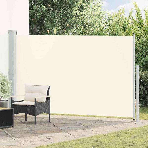vidaXL Auvent lat&eacute;ral r&eacute;tractable de patio 180x300 cm Cr&egrave;me