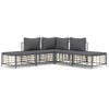 vidaXL Salon de jardin 5 pcs avec coussins anthracite r&eacute;sine tress&eacute;e