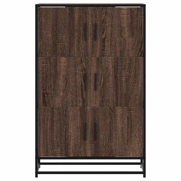 vidaXL Buffet haut ch&ecirc;ne marron 68x35x106,5 cm bois ing&eacute;nierie m&eacute;tal