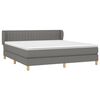 vidaXL Sommier &agrave; lattes de lit avec matelas Gris fonc&eacute; 180x200cm Tissu