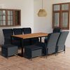 vidaXL Ensemble &agrave; manger de jardin 9 pcs Gris fonc&eacute;