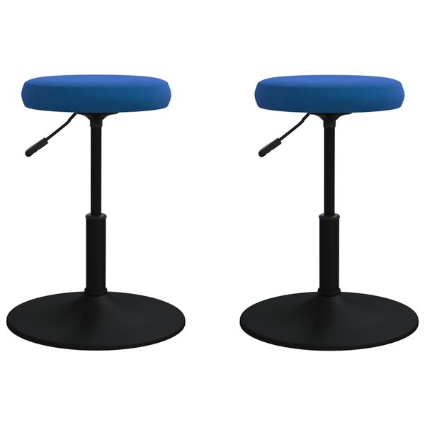 vidaXL Chaises &agrave; manger lot de 2 Bleu Velours