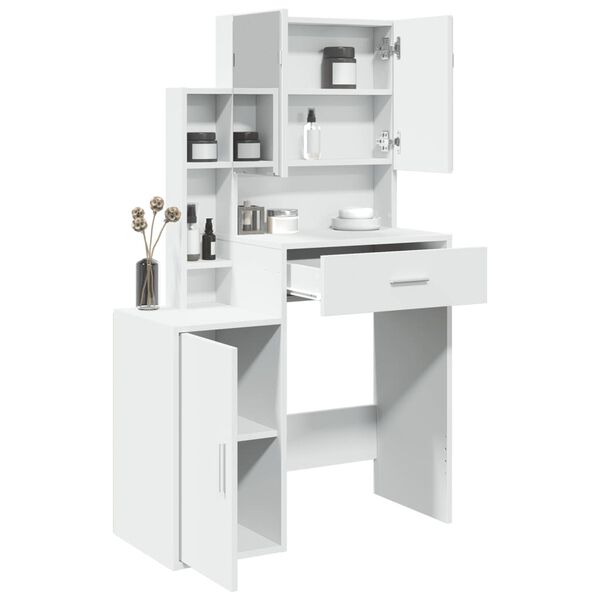 vidaXL Coiffeuse avec armoire blanc 80x35x132 cm