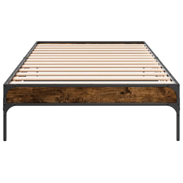 vidaXL Cadre de lit sans matelas ch&ecirc;ne fum&eacute; 100x200 cm