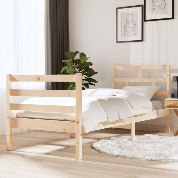 vidaXL Cadre de lit sans matelas 75x190 cm bois massif