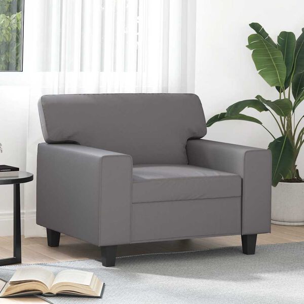 vidaXL Fauteuil Gris 60 cm Similicuir
