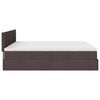vidaXL Lit ottoman avec matelas et LED Marron fonc&eacute; 180x200 cm tissu