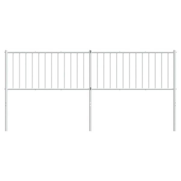vidaXL T&ecirc;te de lit m&eacute;tal blanc 193 cm
