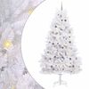 vidaXL Sapin de No&euml;l artificiel Blanc 128 x 128 x 270 cm PVC et m&eacute;tal