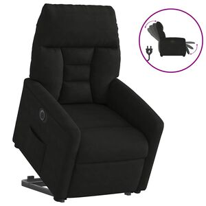 vidaXL Fauteuil inclinable &eacute;lectrique noir tissu microfibre