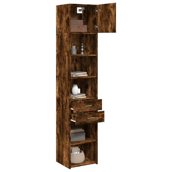 vidaXL Armoire de rangement mince ch&ecirc;ne fum&eacute; 45x42,5x225 cm