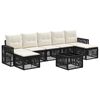 vidaXL Ensemble de canap&eacute; de jardin 8 pc Noir et blanc cr&egrave;me polyrotin