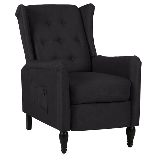 vidaXL Fauteuil inclinable Noir Tissu