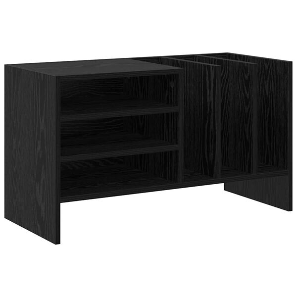 vidaXL Meuble à vinyles Chêne noir 78,5 x 35 x 45 cm Bois d'ingénierie