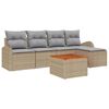 vidaXL Ensemble de canap&eacute; de jardin 6 pc Beige et Gris clair polyrotin