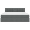vidaXL Lit avec rangement et LED Gris fonc&eacute; 160 x 200 cm tissu