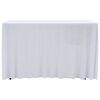 vidaXL Nappes élastiques de table avec jupon 2 pcs 120x60,5x74cm Blanc