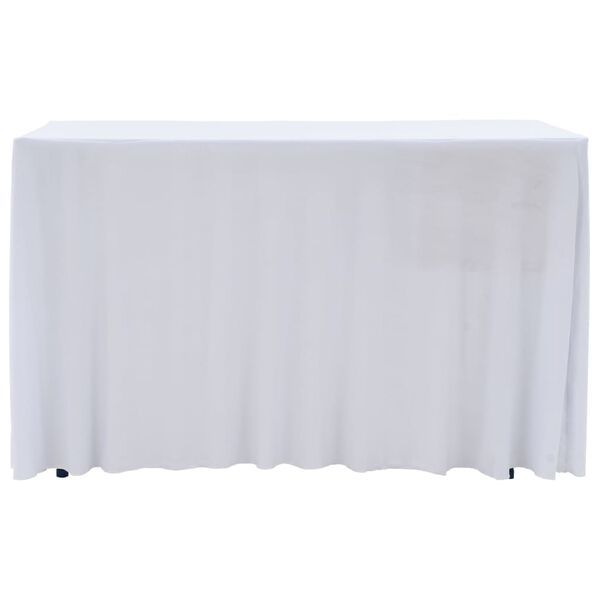 vidaXL Nappes élastiques de table avec jupon 2 pcs 120x60,5x74cm Blanc