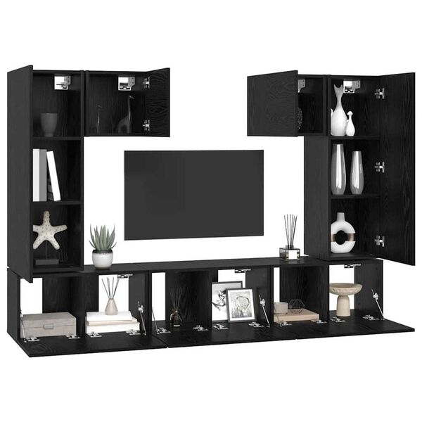vidaXL Ensemble meuble TV 7 pcs Chêne noir Bois d'ingénierie