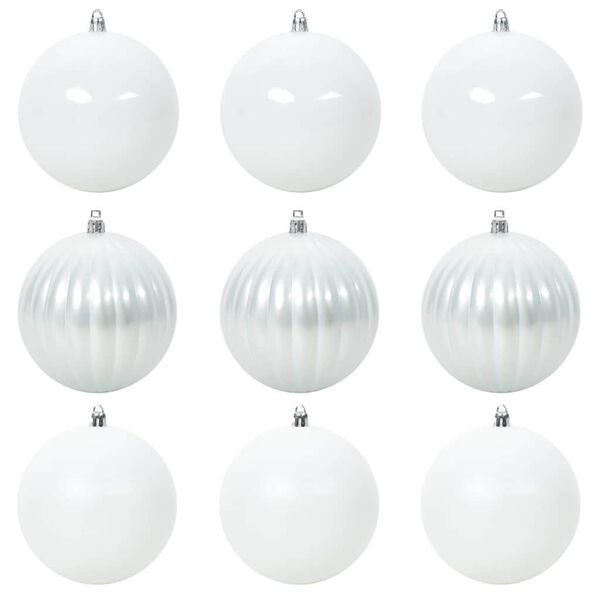 vidaXL Ensemble de Boules de No&euml;l XL 9 pcs Blanc Plastique