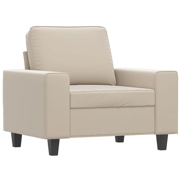 vidaXL Fauteuil avec repose-pied Cr&egrave;me 60 cm Tissu microfibre