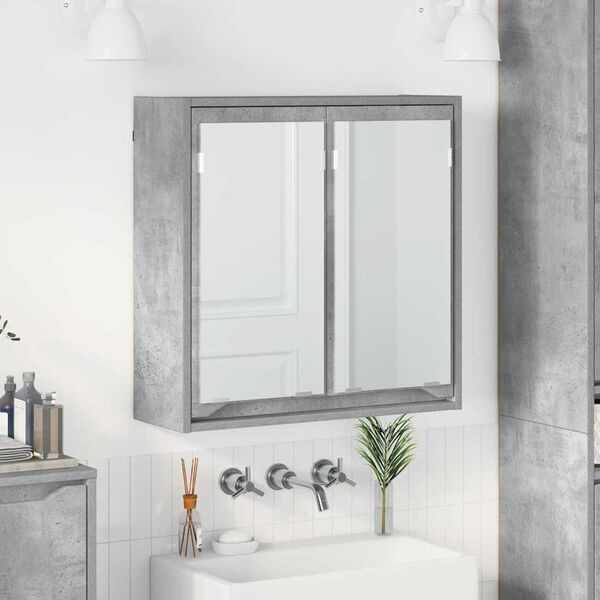 vidaXL Armoire Miroir de Salle de Bain Gris b&eacute;ton 60 x 20 x 60 cm