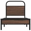 vidaXL Cadre de lit sans matelas 75x190cm ch&ecirc;ne marron bois ing&eacute;nierie