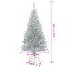 vidaXL Sapin de No&euml;l artificiel avec support argent&eacute; 120 cm PET