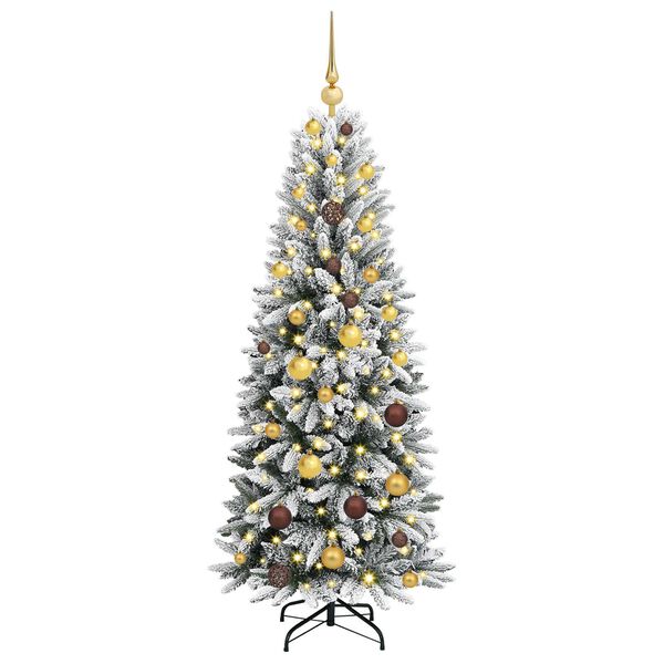 vidaXL Sapin de No&euml;l artificiel avec 150 LED avec support Blanc 150 cm