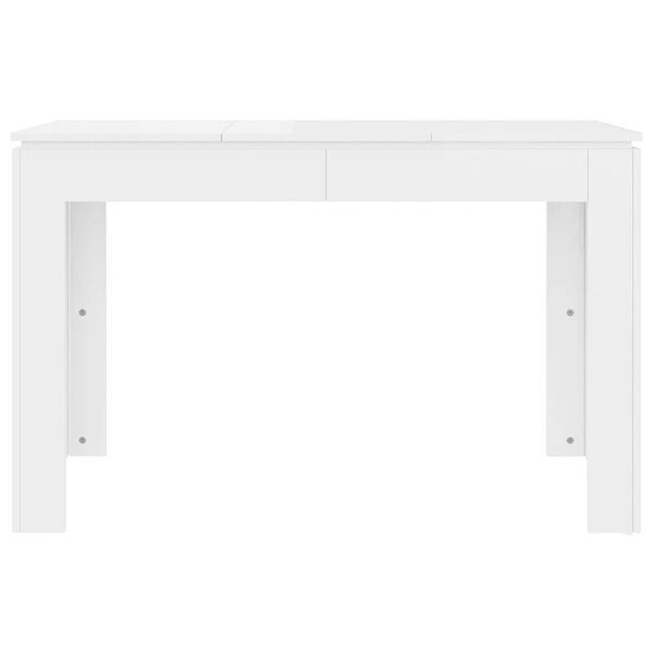 vidaXL Table &agrave; manger Blanc brillant 120x60x76 cm Bois d'ing&eacute;nierie