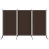 vidaXL Cloison de s&eacute;paration 3 panneaux Marron 260x180 cm
