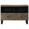 vidaXL Meuble TV noir 70x33x46 cm bois massif de manguier