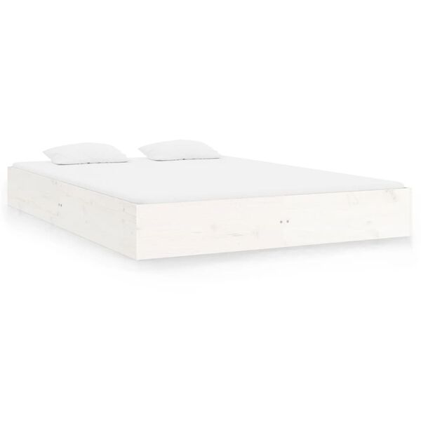 vidaXL Cadre de lit sans matelas blanc bois massif 120x200 cm