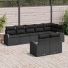 vidaXL Ensemble de canap&eacute; de jardin avec coussin 8 pcs Noir polyrotin