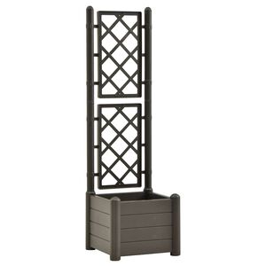 vidaXL Jardini&egrave;re avec treillis 43x43x142 cm PP Anthracite