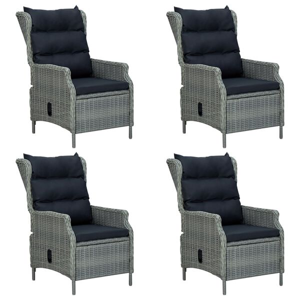 vidaXL Ensemble &agrave; manger de jardin 5 pcs Gris clair