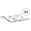 vidaXL Coussins de chaise lot de 2 motif de feuilles 40x40x3 cm tissu
