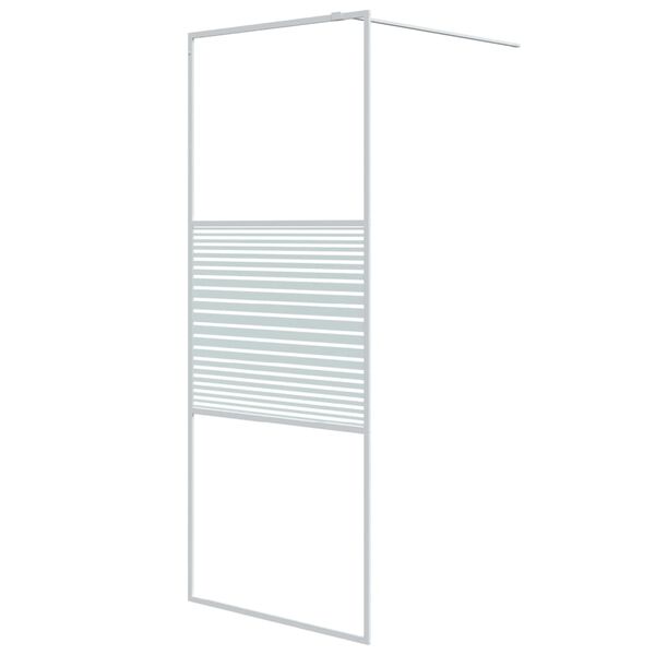vidaXL Paroi de douche Blanc 80x195 cm Verre ESG transparent