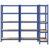 vidaXL Étagères de rangement à 5 niveaux 3 pcs Bleu