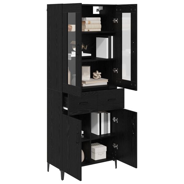 vidaXL Haut Armoire Ch&ecirc;ne noir 69,5 x 34 x 180 cm Bois d'ing&eacute;nierie