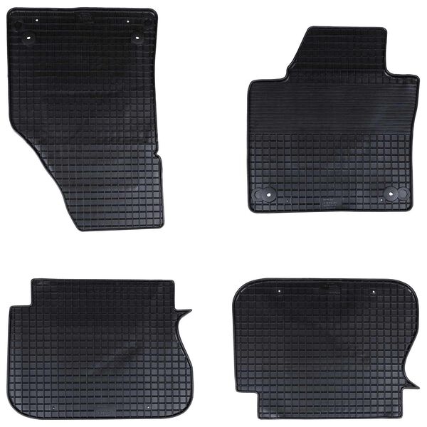vidaXL Tapis de voiture 4 pcs Noir Caoutchouc