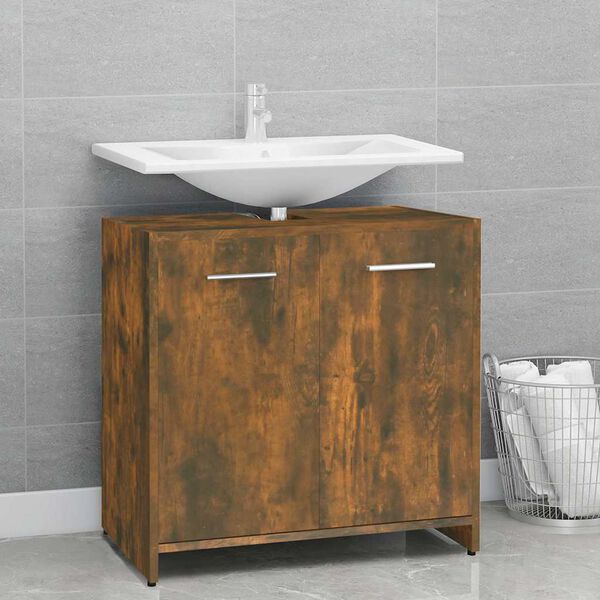 vidaXL Armoire de bain Chêne fumé 60x33x60 cm Bois d'ingénierie