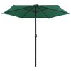 vidaXL Parasol de jardin et mât en aluminium 270x246 cm Vert