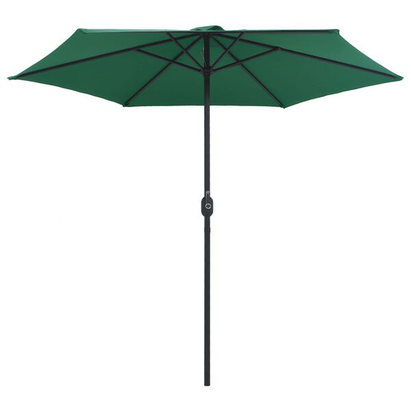 vidaXL Parasol de jardin et mât en aluminium 270x246 cm Vert