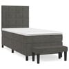 vidaXL Sommier &agrave; lattes de lit et matelas Gris fonc&eacute; 90x200 cm Velours
