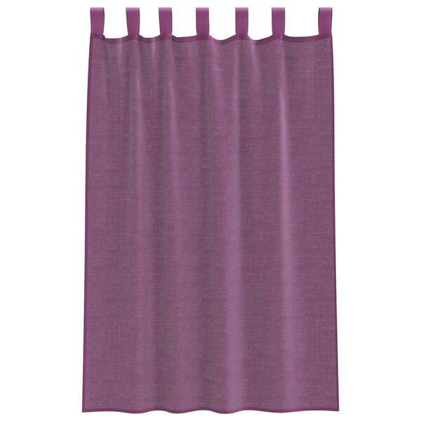vidaXL Rideaux en voile avec boucles 2 pcs violet 140x175 cm