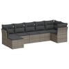 vidaXL Salon de jardin avec coussins 7 pcs gris r&eacute;sine tress&eacute;e