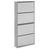 vidaXL Armoire &agrave; chaussures miroir 4 niveaux sonoma gris 63x17x134 cm