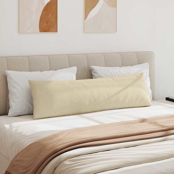 vidaXL Coussins de canapé 2 pcs Crème 145 x 40 cm tissu